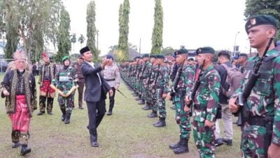Ketua DPRD Edi Purwanto Hadiri Penyambutan Satgas Yonif Raider 142 Ksatria Jaya