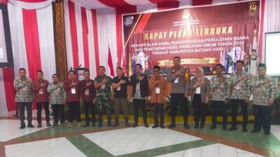 Pleno Terbuka KPU Batang Hari Hasil Rekapitulasi Perhitungan Suara Pemilu 2024 dihadiri Wabup Bakhtiar